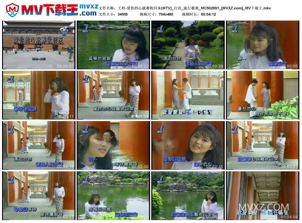 王玲-爱你的心就难收回来(MTV)_台语_流行歌曲_MC502991